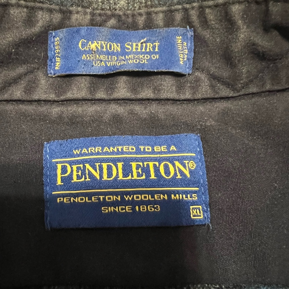 Pendleton Men’s Canyon Shirt 100% Virgin Wool Blue Grey Plaid Western Size XL - Picture 5 of 8